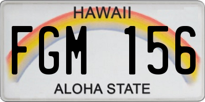 HI license plate FGM156