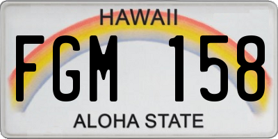HI license plate FGM158