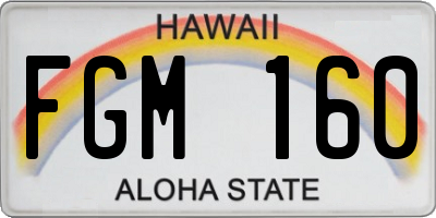 HI license plate FGM160
