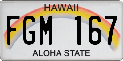 HI license plate FGM167