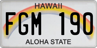 HI license plate FGM190