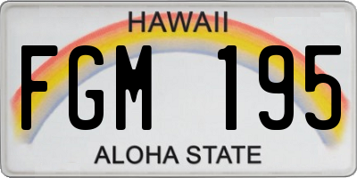 HI license plate FGM195