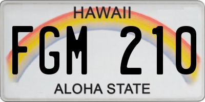 HI license plate FGM210