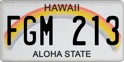 HI license plate FGM213