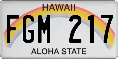 HI license plate FGM217