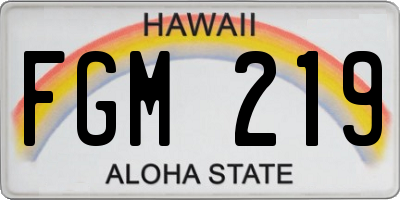 HI license plate FGM219