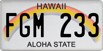 HI license plate FGM233