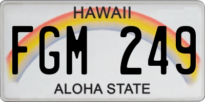 HI license plate FGM249