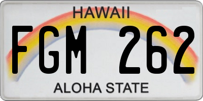 HI license plate FGM262