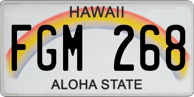 HI license plate FGM268