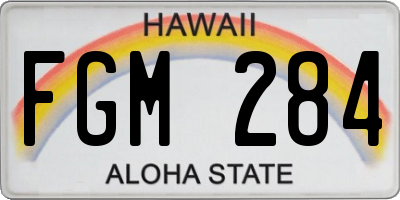 HI license plate FGM284