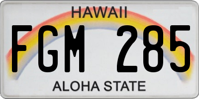 HI license plate FGM285