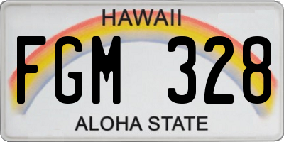 HI license plate FGM328