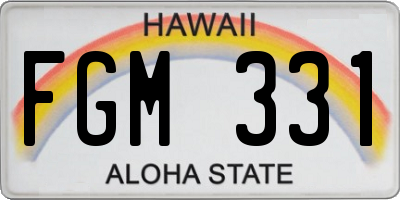 HI license plate FGM331