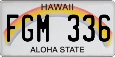 HI license plate FGM336