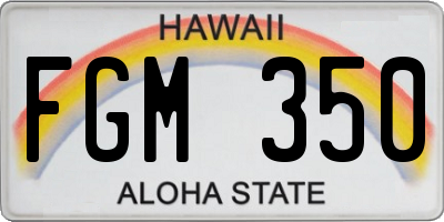 HI license plate FGM350