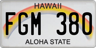 HI license plate FGM380