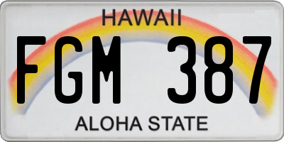 HI license plate FGM387