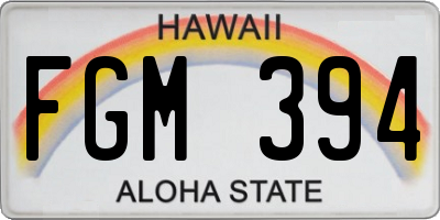 HI license plate FGM394