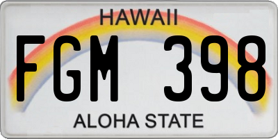 HI license plate FGM398