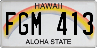 HI license plate FGM413