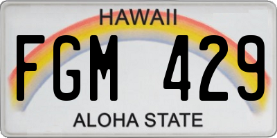 HI license plate FGM429