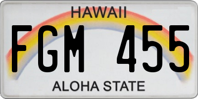 HI license plate FGM455