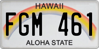 HI license plate FGM461