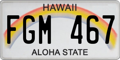 HI license plate FGM467
