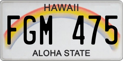 HI license plate FGM475