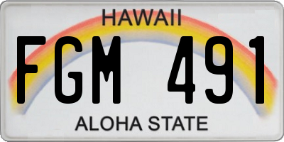 HI license plate FGM491