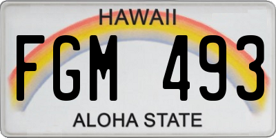 HI license plate FGM493