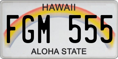 HI license plate FGM555