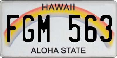 HI license plate FGM563