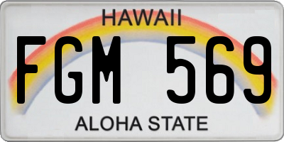HI license plate FGM569