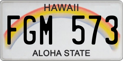 HI license plate FGM573