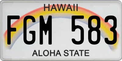 HI license plate FGM583