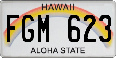 HI license plate FGM623