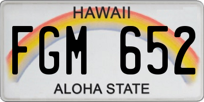HI license plate FGM652