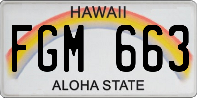 HI license plate FGM663