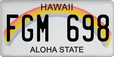HI license plate FGM698