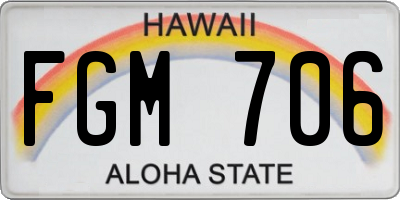 HI license plate FGM706