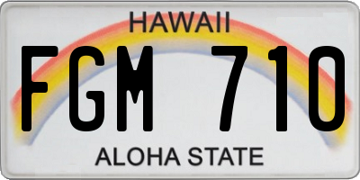 HI license plate FGM710
