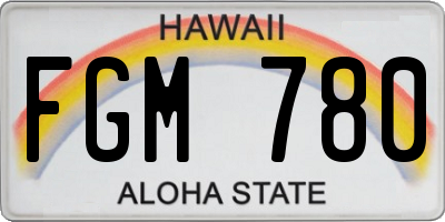 HI license plate FGM780