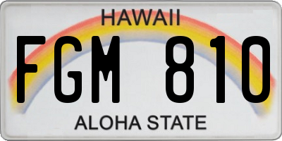 HI license plate FGM810