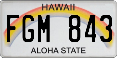 HI license plate FGM843