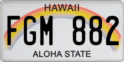 HI license plate FGM882