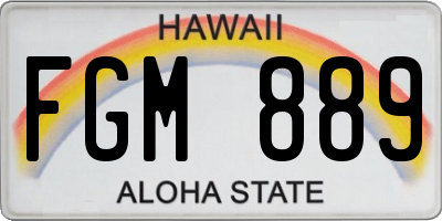 HI license plate FGM889