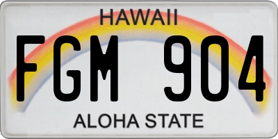HI license plate FGM904