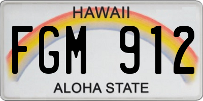 HI license plate FGM912